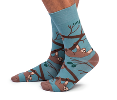 Slothin' Around Men's Crew Socks