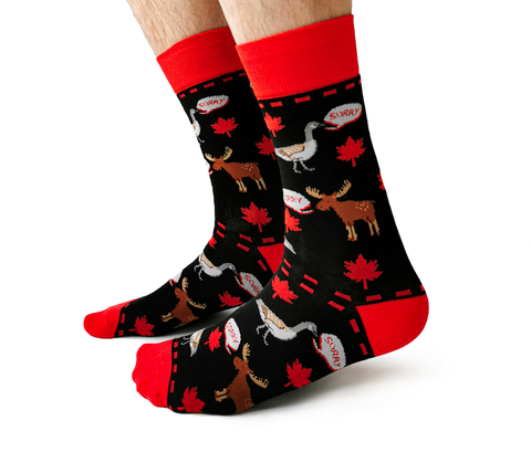 Sorry! I'm So Canadian Men's Crew Socks